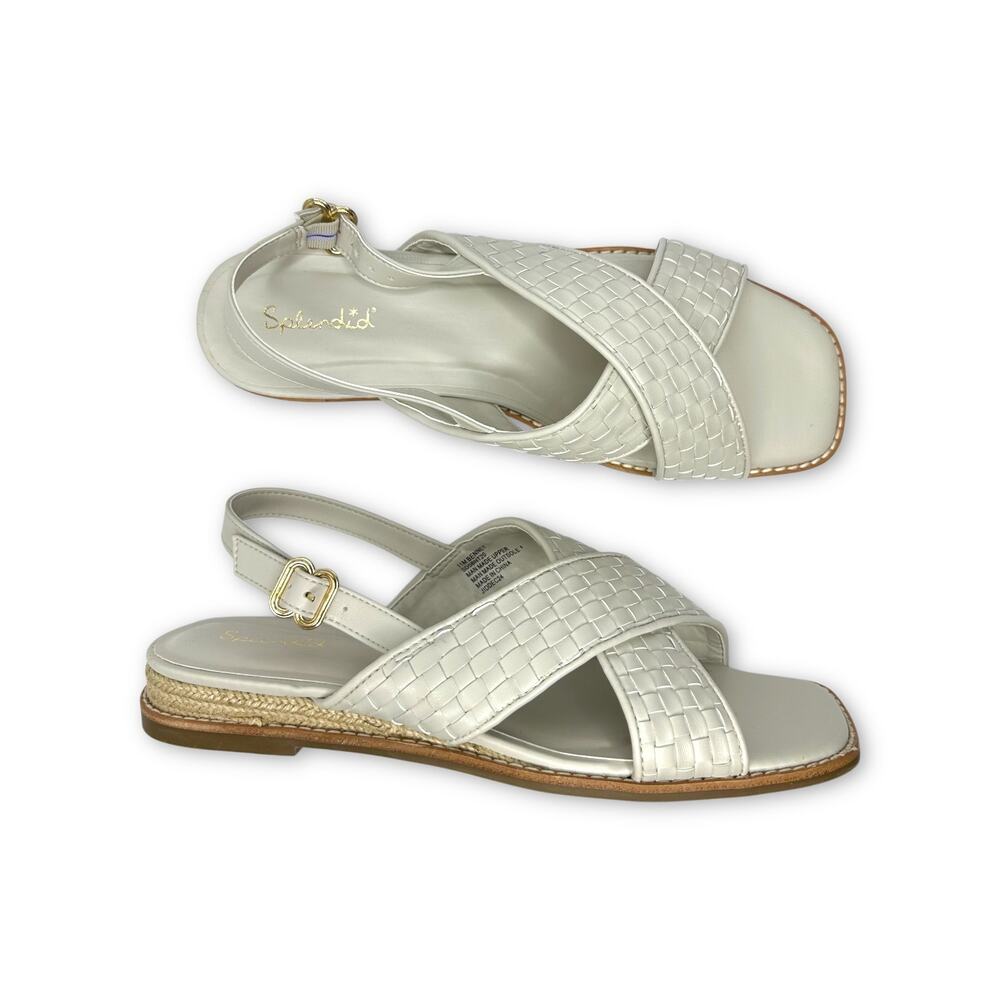 Splendid Women's New Bennet Sandal Size 11 White Sand Flat Sling Back Sandals